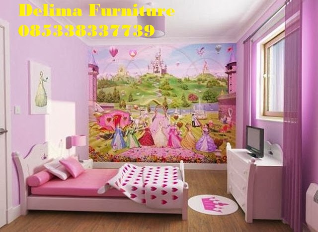 Kamar Tidur Anak Perempuan Frozen Pink