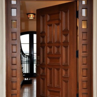 Desain Pintu  Rumah  Utama  Modern 1 Pintu  Kuseen Daun 