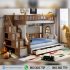 Tempat Tidur Tingkat Natural Putih Jendela