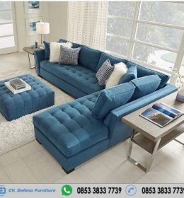 Kursi Tamu Sofa Sudut Modern Harga Murah Dudukan Kancing