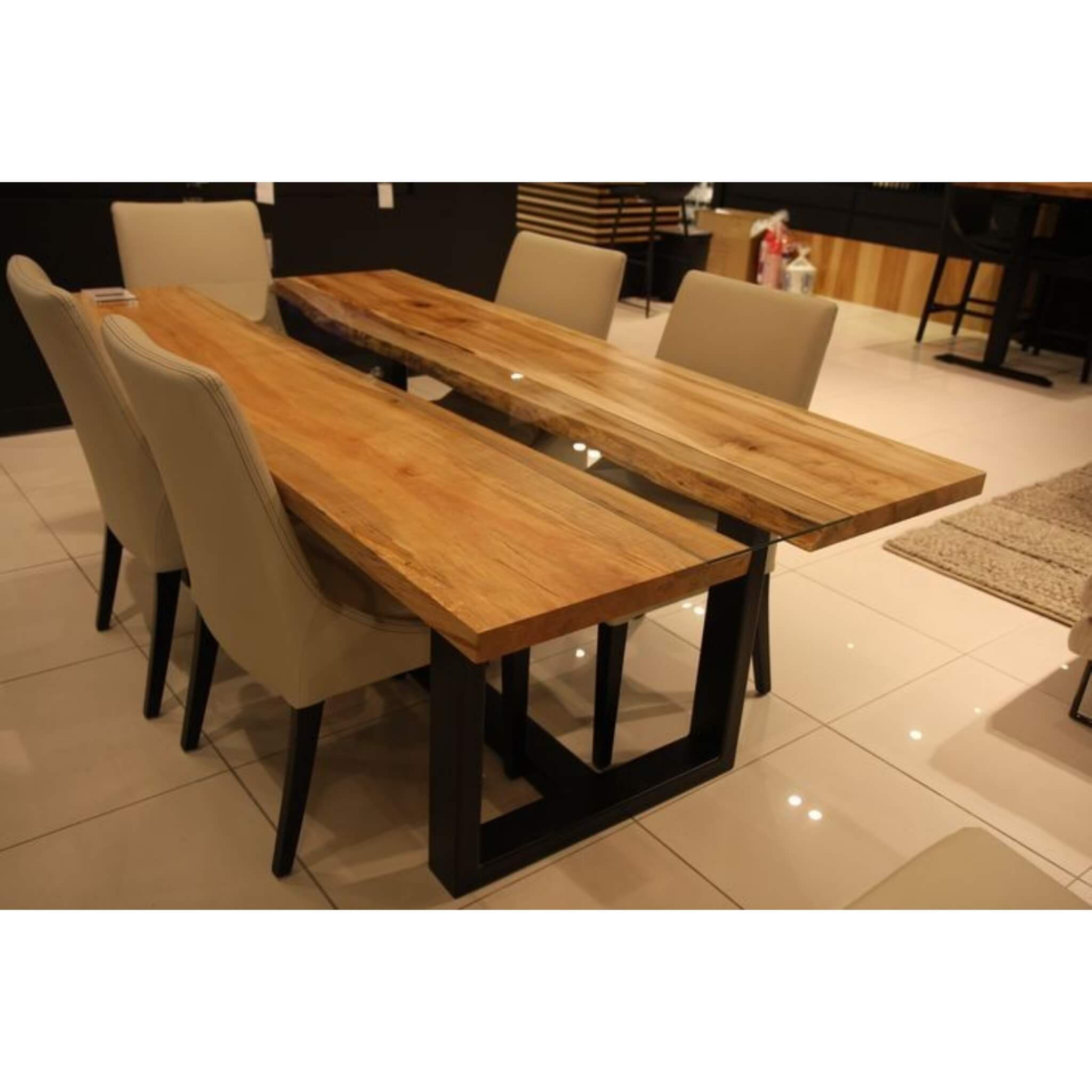 meja makan kayu solid ultra tanpa sambung firniture jati jepara