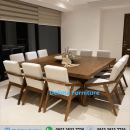 Meja Makan Kayu Solid Persegi 12 Kursi