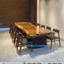 Meja Makan Kayu Solid Utuh 12 Kursi