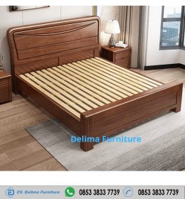 Ranjang Tidur Modern Minimalis Jati Panel