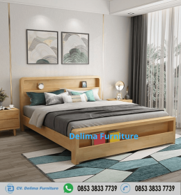 Tempat Tidur Minimalis Storage Kayu Jati Wood
