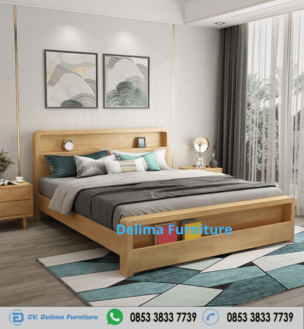 Tempat Tidur Minimalis Storage Kayu Jati Wood
