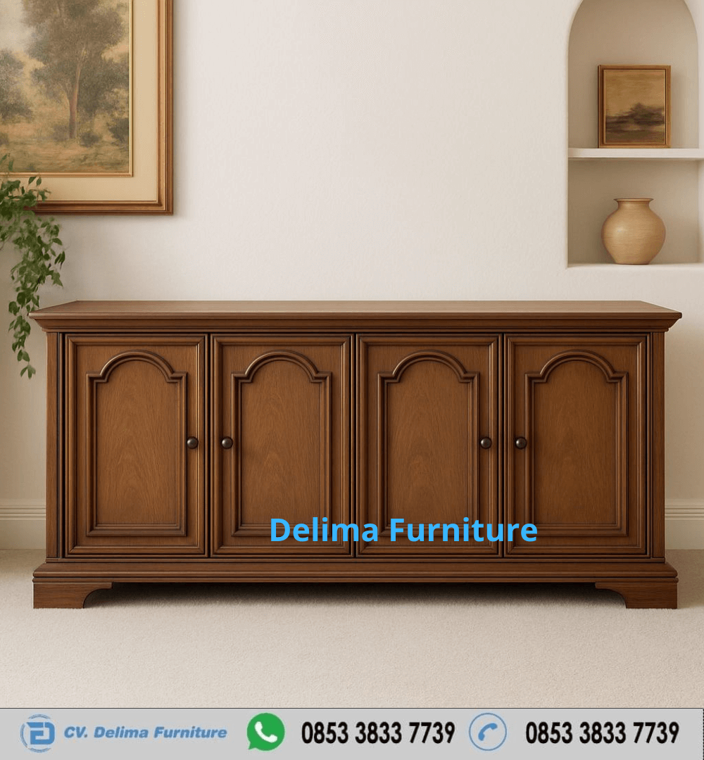 Bufet Jati Klasik Modern 4 Pintu