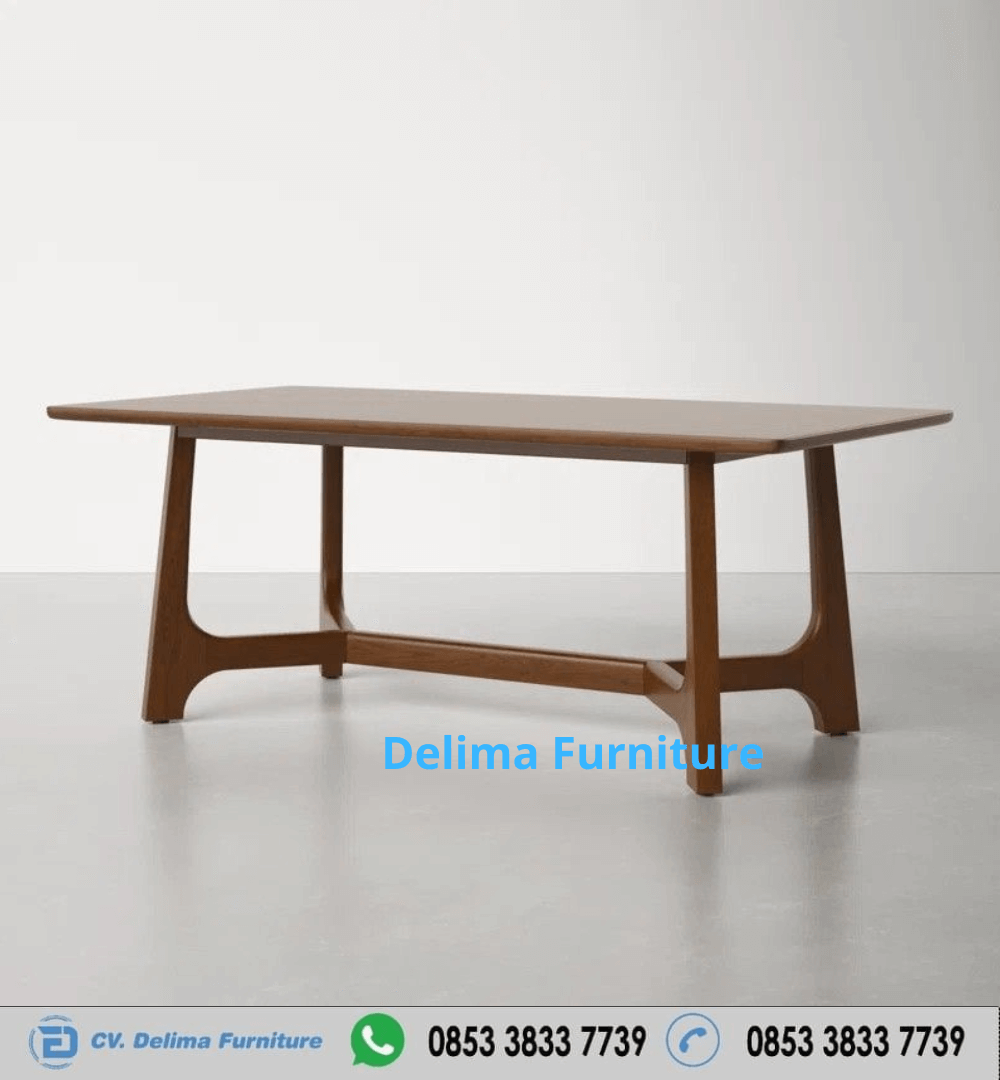 Meja Makan Kayu Solid Jati Modern Unik