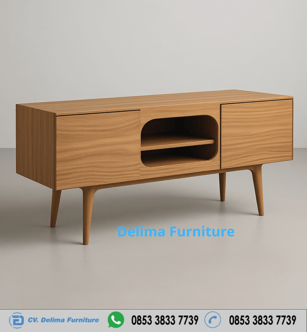 Lemari TV Kayu Jati Minimalis Modern