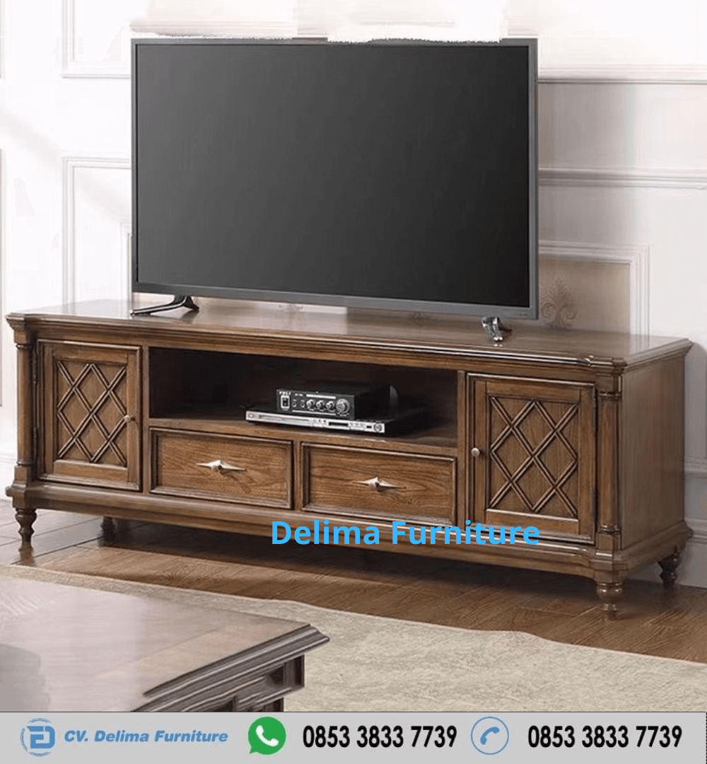 Meja Tv Kayu Jati Minimalis Klasik