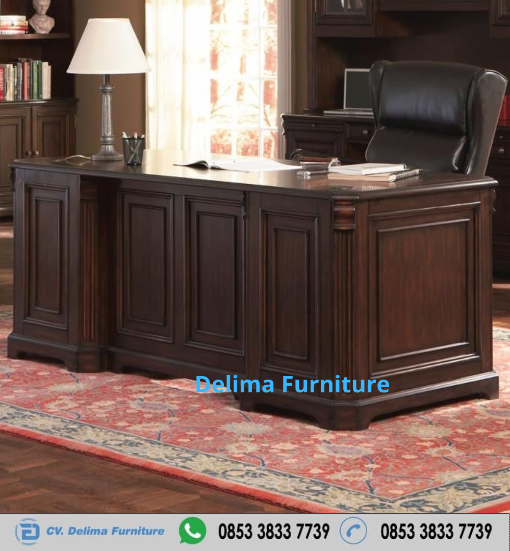 Meja Kerja Kantor Komandan Kayu Jati Jepara