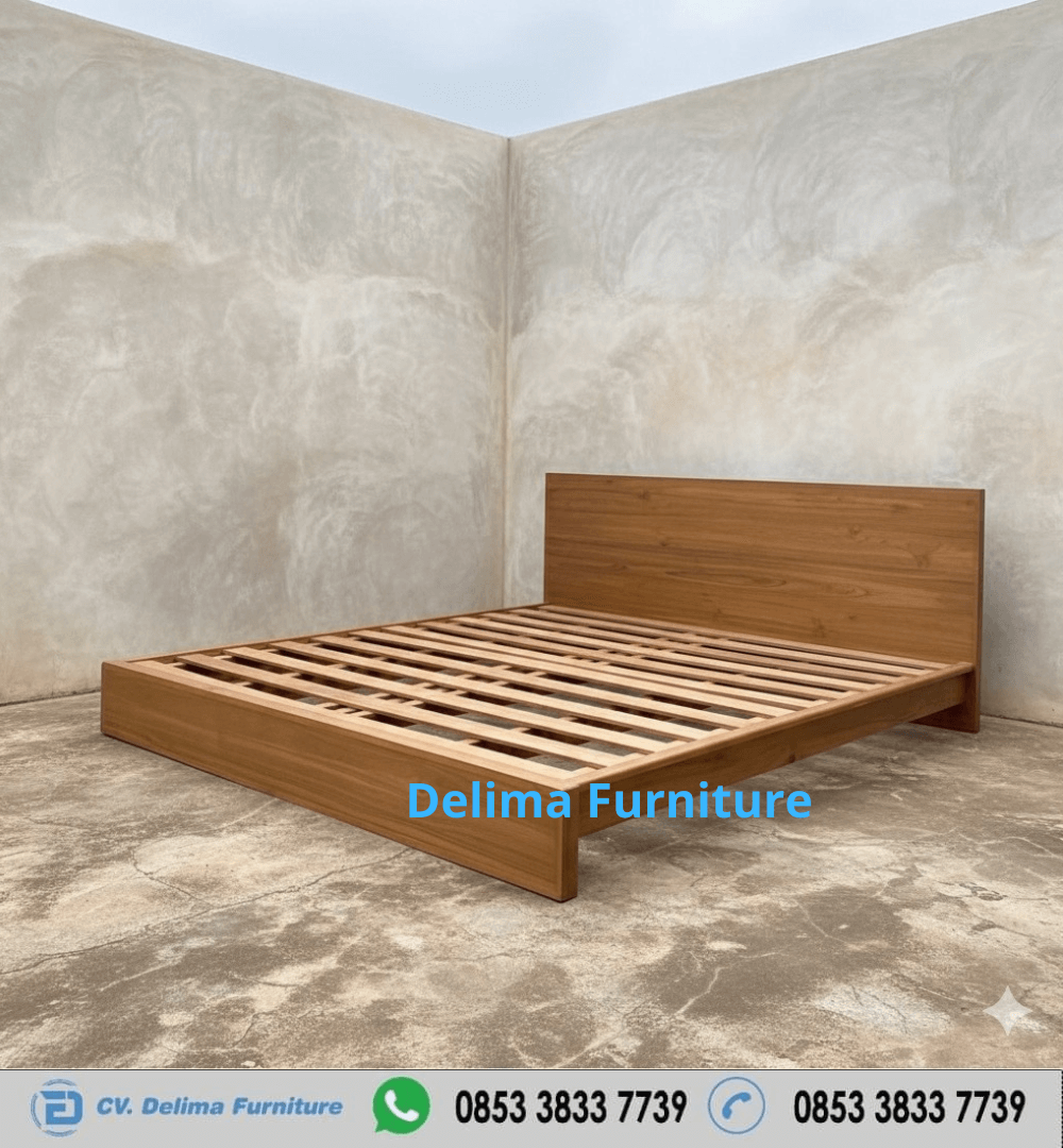 Ranjang Kayu Jati Modern Minimalis Terbaru