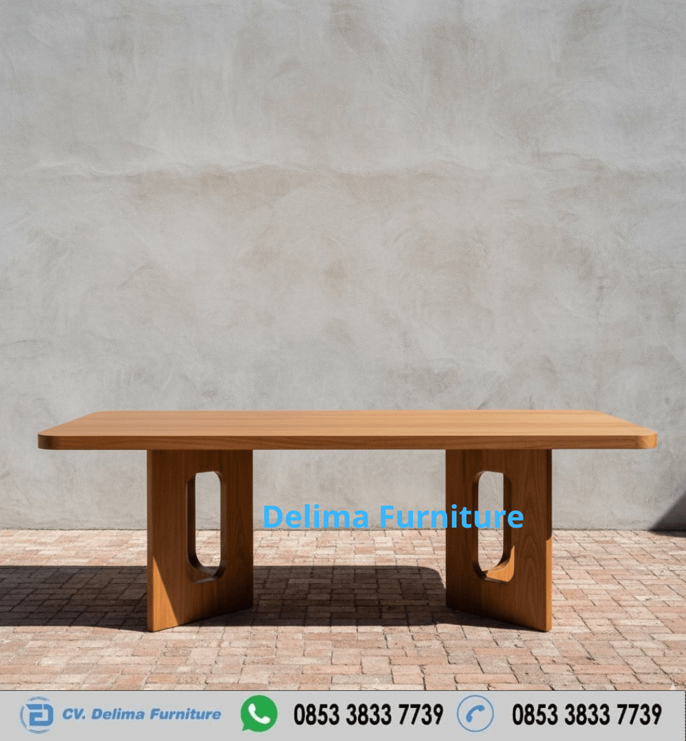 Meja Kayu Jati Solid Besar Minimalis