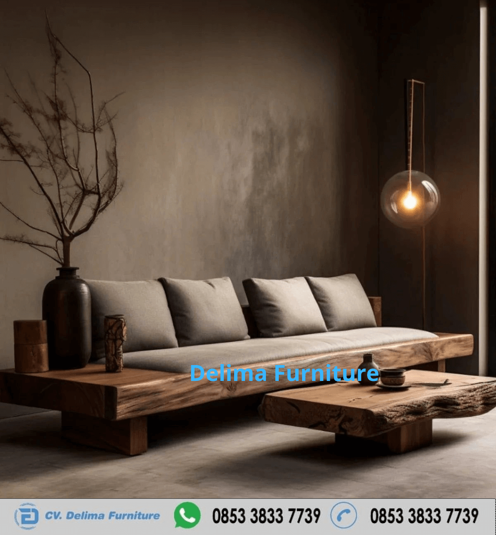 Sofa Keluarga Santai Kayu Solid Antik