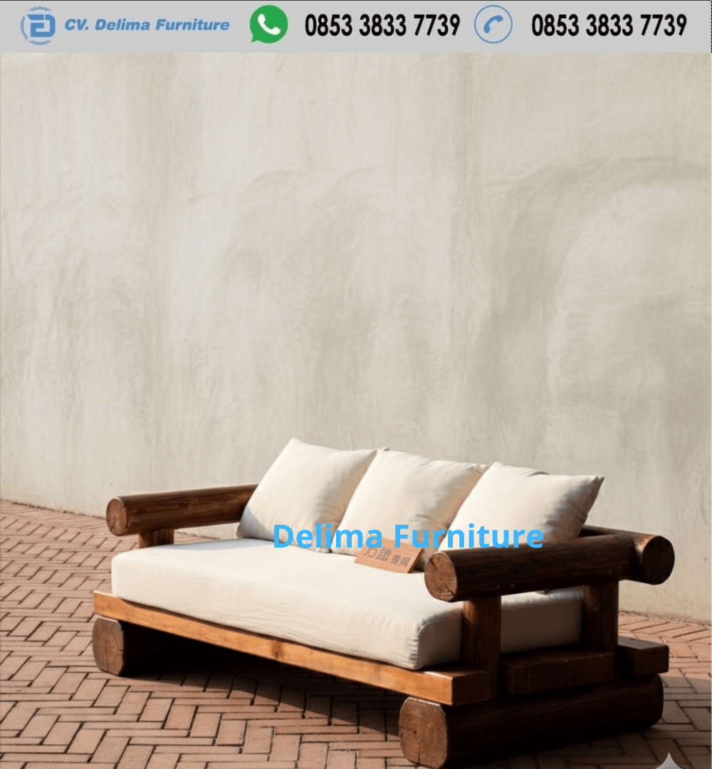 Daybed Lounge Kayu Jati Utuh Live Edge