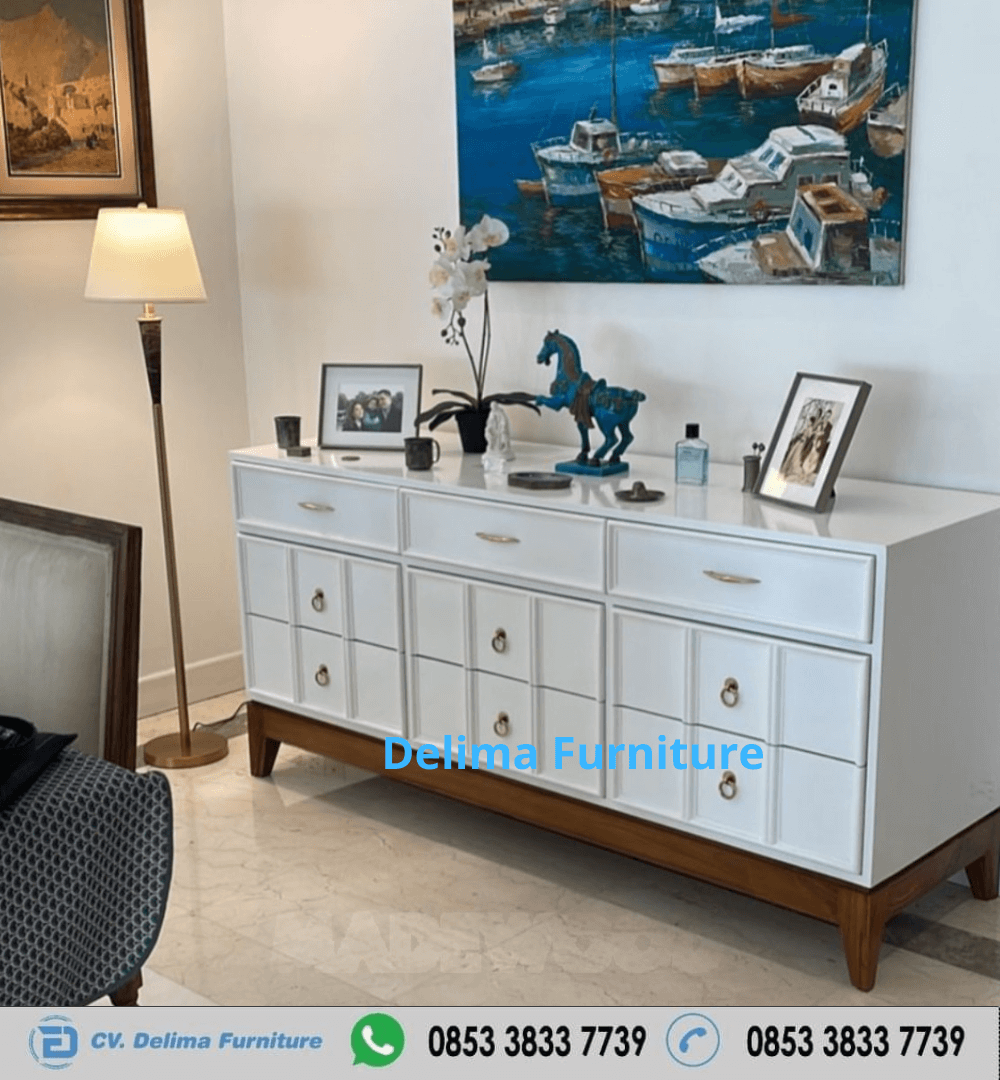 Harga Credenza Laci 9 Minimalis Putih Mewah Mid