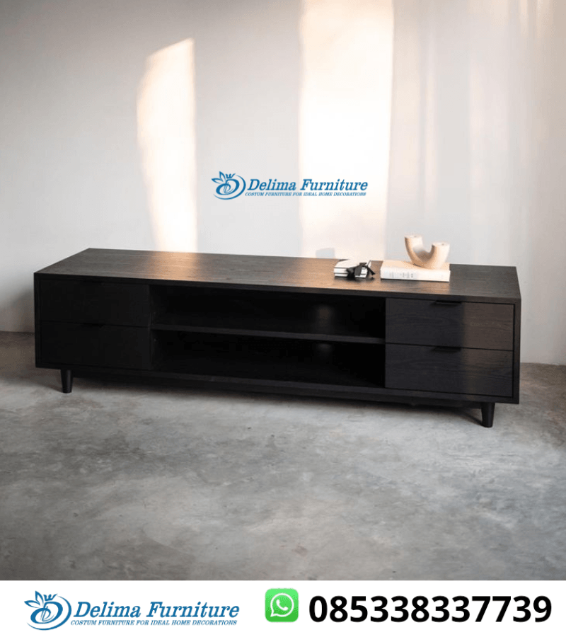 Bufet Tv Minimalis Hitam Jati Black