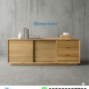 Bufet Tv Minimalis Kayu Jati Sliding Door