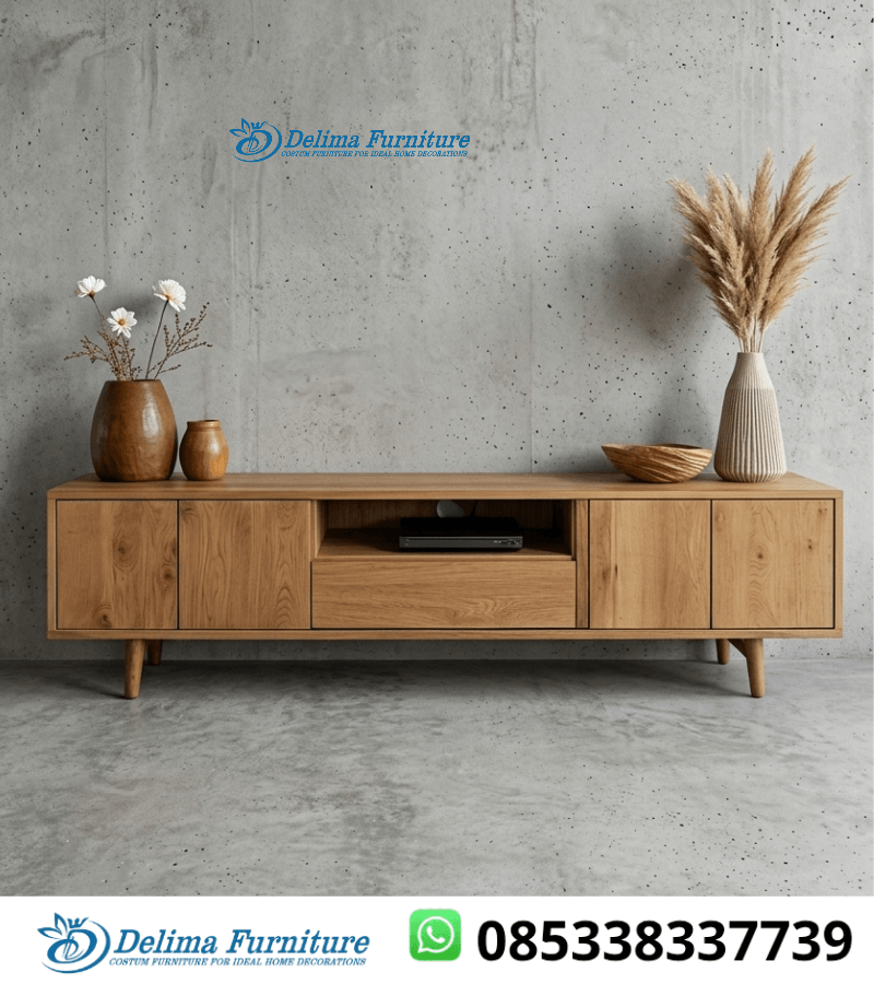 Meja Tv Scandinavian Jati Retro Minimalis