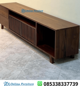 Meja Tv Minimalis Kayu Jati Salur Tengah