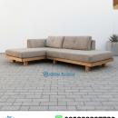 Sofa L Daybed Kayu Jati Minimalis Japandi Modern