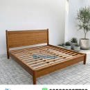 Tempat Tidur Kayu Jati Solid Model Simpel Elegan