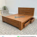 Tempat Tidur Jati Storage Minimalis Langsung Workshop