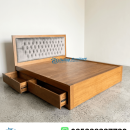 Dipan Jati Headboard Jok Kancing Modern Laci 2