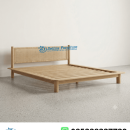 Tempat Tidur Jati Solid Anyaman Rotan Modern