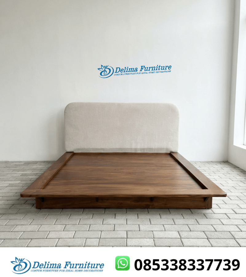 Ranjang Jati Platform Rendah Busa