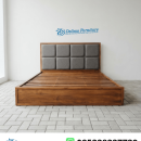 Dipan Jati Headboard Busa Kotak 8 Panel Modern
