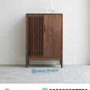 Lemari Sepatu Jati Kisi 2 Pintu Salur Walnut Minimalis